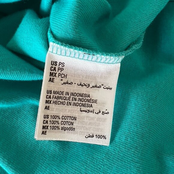 Turquoise Cotton Tee Size Petite Small - Picture 7 of 9